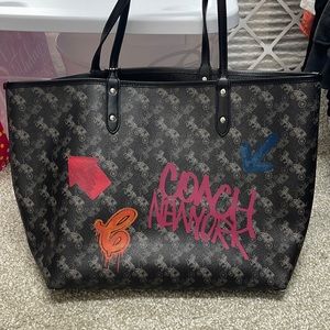 Graffiti coach New York bag tote